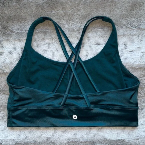 lululemon Energy Longline Bra Foil Medium Support, B-D Cups in Storm Teal - Picture 5 of 14